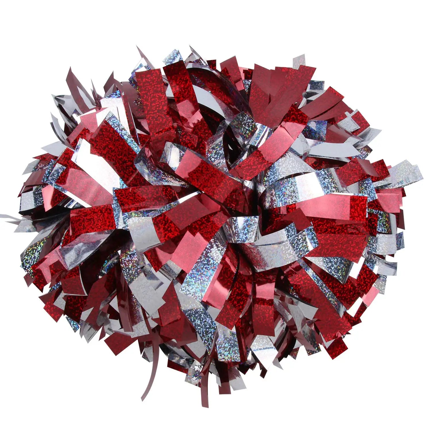 6 Inch Professional Dance Team Cheer Metallic Holographic Pom Poms Customizable Glitter Design Plastic Hand Flowers Cheerleaders