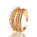 New Luxury Joker Pearl Micro-Insert Zircon Ring for Women Full Diamond Index Finger Ring Fashionable New Style