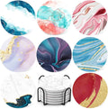 Nature Marble Absorbent Eco-Friendly Round Custom Logo Coaster Cork Back Nordic Drink Coasters Set Holder Ceramic