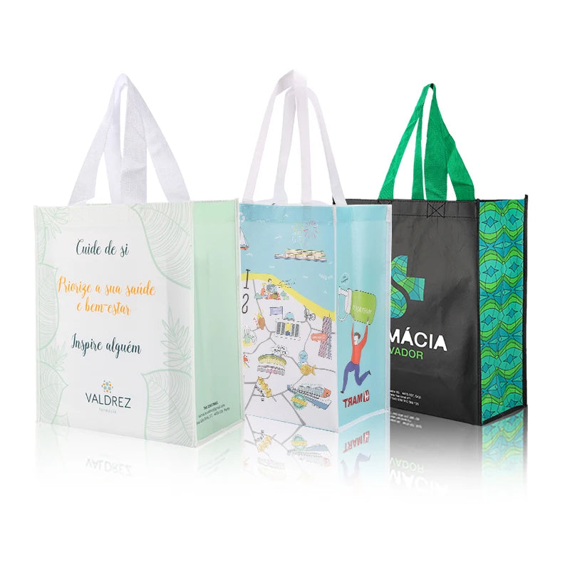 Flocking Printed Premium Non Woven Gift Bags Luxury Brand Packaging Tote Bag With Logo