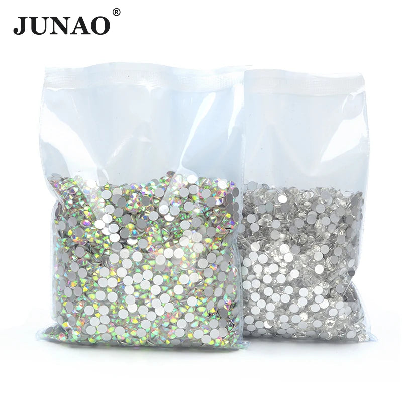 Wholesale Bulk Package of Non-Hotfix AB Glass Flatback Rhinestones Sizes SS3-SS50 Loose Rhinestones for Decorative Projects