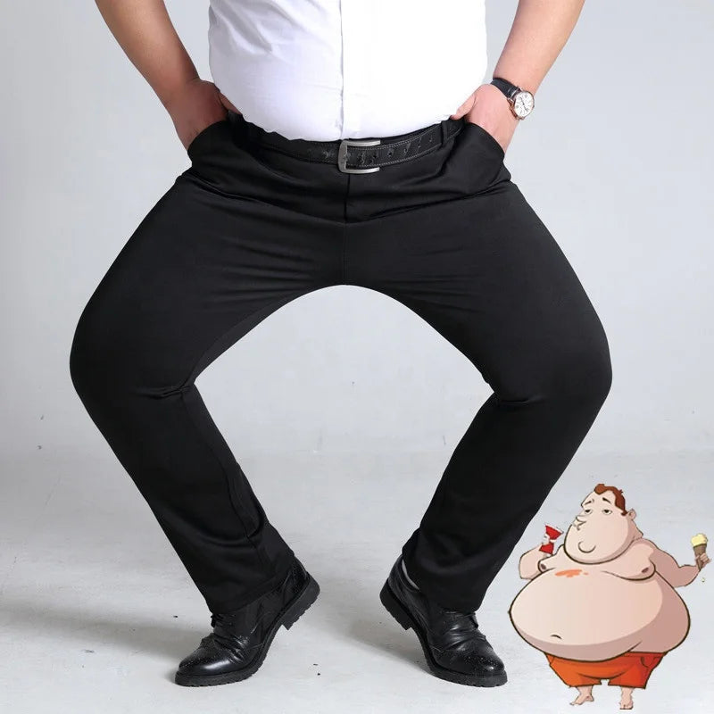 Plus Size Mens Dress Pants Oversized Loose Stretch Wrinkle Free Straight Trousers Office Clothes Business Suit Work Pants