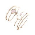 6pcs Open Cuff Wrap Rose Gold Bracelets Adjustable Multiple Layered Stackable Jewelry for Women and Girls