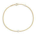 Gemnel Minimalist 925 Silver 18k Gold Plated Curb Chain Diamond Bezel Link Bracelet