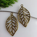 AA016310 27x48mm Bronze Antique Silver Plated Leaf Style Handmade Charms Pendant Diy Jewelry Findings for Bracelet Necklace