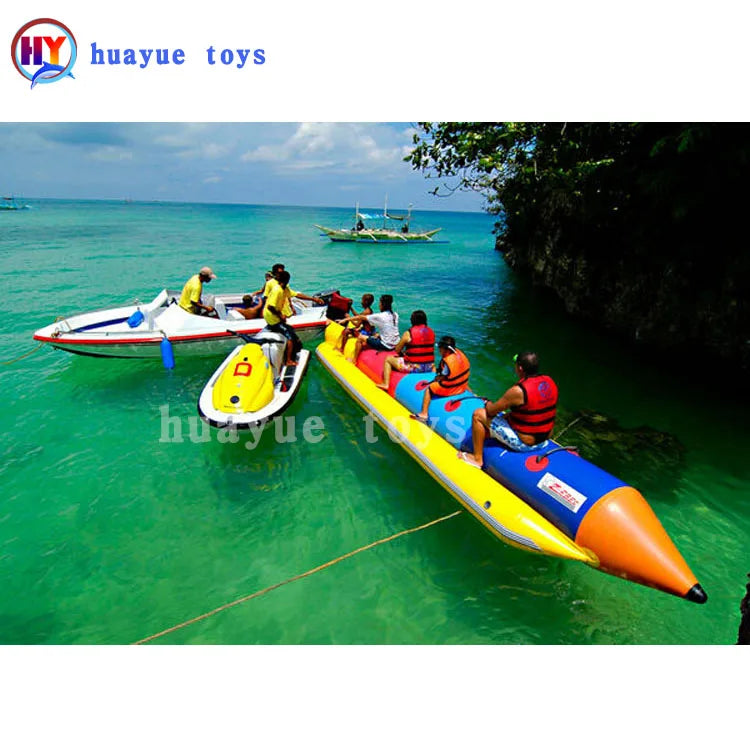 Commercial Water Park Kids and Adults Inflatable Banana Boat for Sale on Water and Sea Inflatable Banana Boat on Water