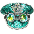 Women's Burning Man Sequin Hat Mucis Festival  Captain Hats Steampunk Caps with Goggles