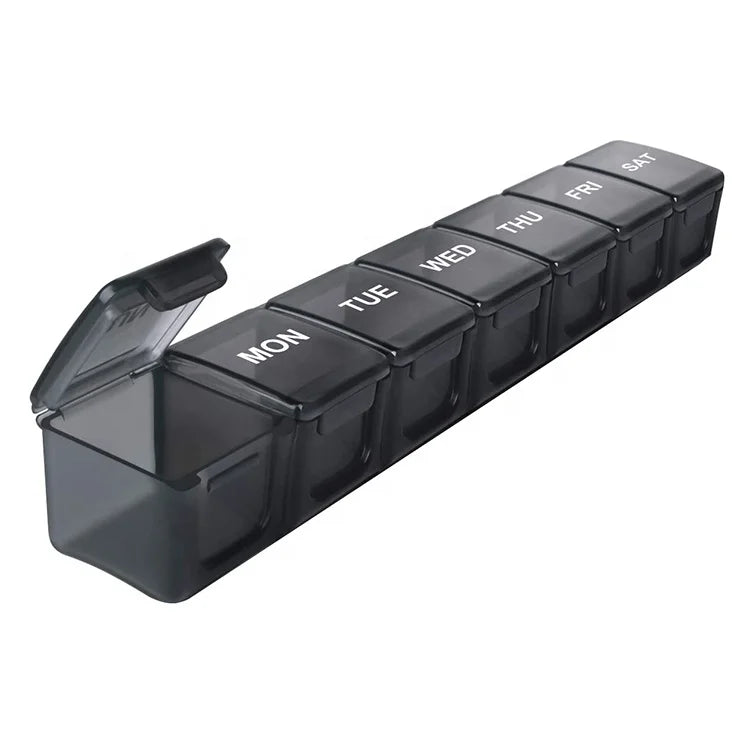 BPA Free Travel 7 Days Pill Box Plastic Weekly Pills Organizer for Vitamin Supplements