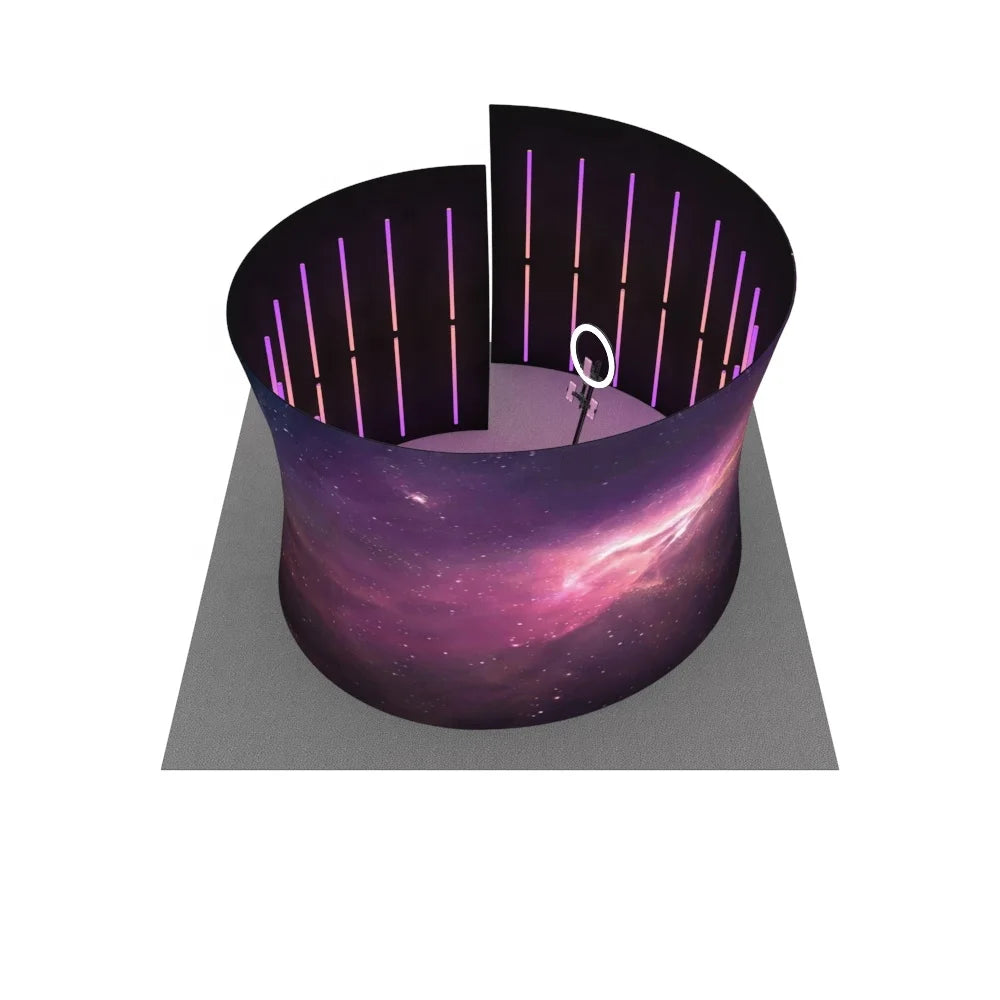 360 Degree Photobooth Party Trade Show Event Custom LED Enclosure Round Spiral Stand Green Screen Private 360 Camera Photo Booth