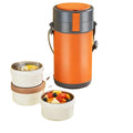 Hot Sale Carry-all Heatable Thermal Lunch Box with Triple Tier Leak Proof BPA Free & Foldable Cutlery