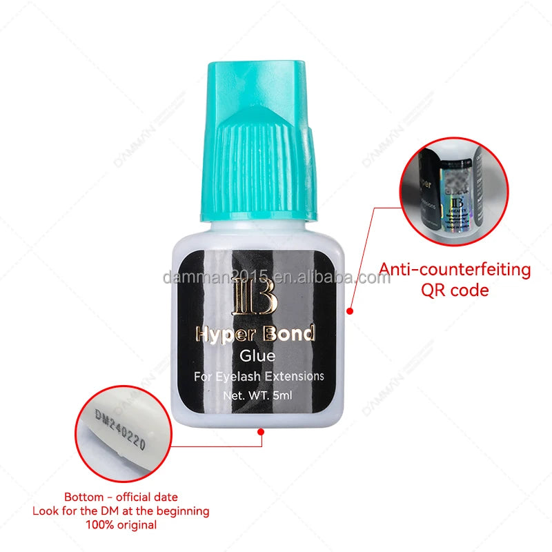 IB Korea 100% Original Glue for Eyelash Extension 0.5s Fast Drying Lasting 6-7 Weeks Black Adhesive IB Hyper Bond Glue Wholesale