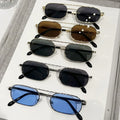 LvCong 2024 New square Women's Vintage Narrow Frame Sunglasses Double Bridge Fashion Shades China Wholesaler Sunglasses