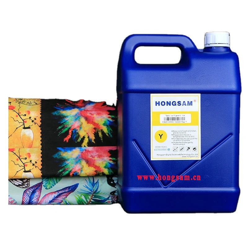 Hongsam Textile Fabric Pigment Ink for Zimmer Colaris Printer with StarFire SG1024 Head Printing on Cotton