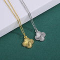 Fashion Jewelry Pendant Ladies Children Flowers Necklace S925 Silver 18K Gold Plated Jewelry Clover Pendant Necklace