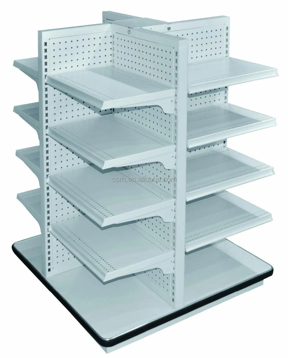 RH-H16  Supermarket Shelf  Movable Supermarket Four Side Island Gondola Shelving