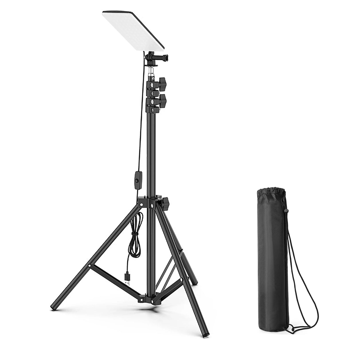 Outdoor Portable Lamp Adjustable Height Camping Lantern Collapsible USB Charged Light for Outdoor Activities