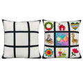 Custom 40cm Sublimation Blank Pillowcase 4 Panel 9 Panel Pillow Cotton LInen Blank Pillow Cover Plain White  Cushion Covers