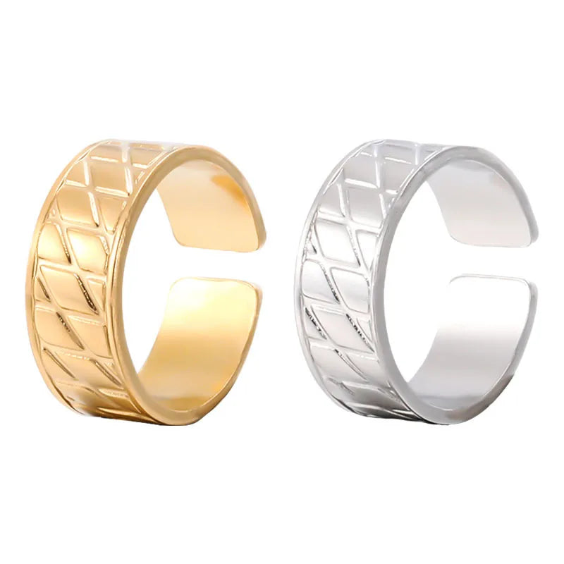 Beimai OEM Simple Geometric Titanium Steel Open Adjustable Ring