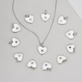 Wholesale Fine 925 Sterling Silver CZ Birthstone Pendant Heart Charm for Jewelry Necklace Bracelet Making