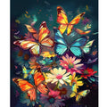 Handmade Butterfly Landscape Numbers Markers Kit 40x50cm/16x20inch Frame Canvas for Home Decoration Printed Animals
