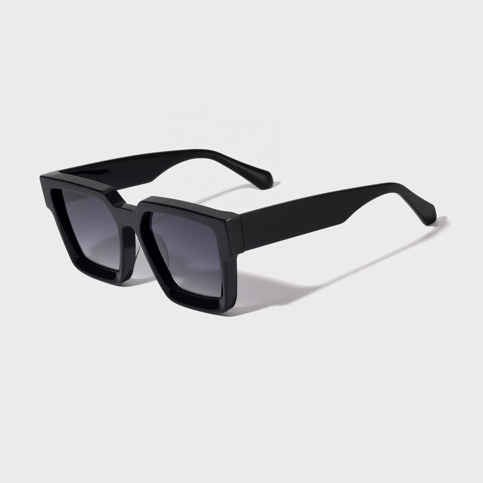 2024 Luxury Acetate Square Sunglasses for Men and Women Fashionable Blue and Gray Thick Frame Sun Shades and Gafas De Sol