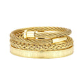 Wholesale New 18K Gold-Plated Nail Creative Stainless Steel Bracelet European American Fashion Cuff Personalized Titanium Cuffs MegaBDM