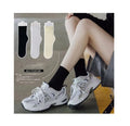 Summer Solid Color Black and White Velvet  Ice Socks Mid-tube Socks Thin Style Japanese System Ins Slouch Socks