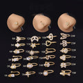 Dropshipping Stocks Selling Hiphop New Arrival Gold Zircon Nose Piercing Non Piercing Jewelry Hoop Men Women Nose Piercing