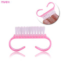 Handle Grip Portable Nail Cleaning Clean Brush File Manicure Pedicure Soft Remove Dust Small Clear Tools