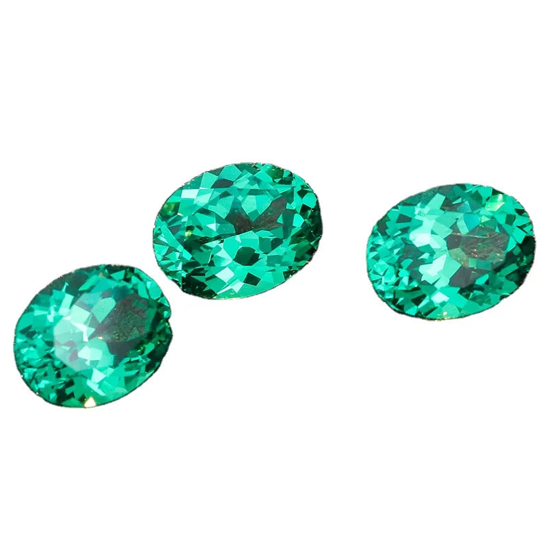 Factory Custom Emerald Stone YAG Oval Synthetic Fluorescent Green Colombian Emerald  for Jewelry