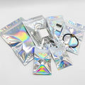 Custom Logo Printing Die Cut Holographic Ziplock Mylar UV Effect Pouches Candy Food Packaging Plastic Bags