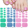 Hot Sale Pure Glitter Toenail Wraps Sticker 2D & 3D Laser Design Self-Adhesive Nail Strips Sheet for Plastic Decals Metal Art