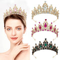 Sweet Colorful Rhinestones Vintage Tiaras Romantic Pagoda Shape Female Hair Accessories Customizable Silver Wedding Tiara MegaBDM