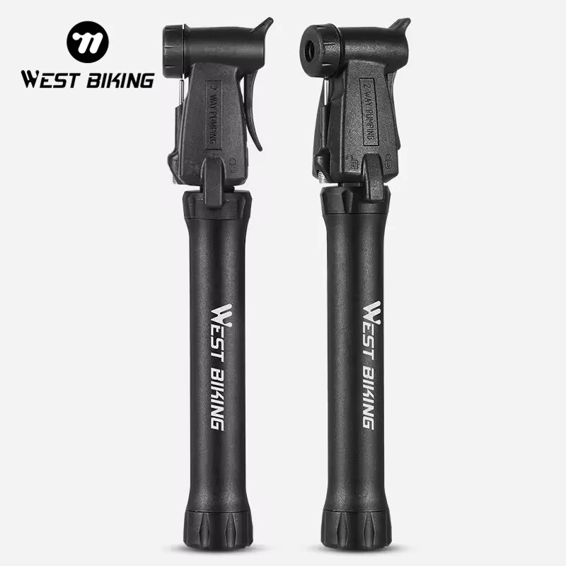 WEST BIKING Portable 80psi  Fast Bicycle Air Pump Tyre Ball Inflator Schrader Presta Valve MTB Mountain Road Bike  Pump