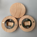 Custom Wholesale Wedding Favors Magnet Round Wood Bottle Opener