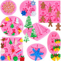 Christmas Silicone Chocolate Mold - Santa Snowflake Reindeer Tree Baking DIY Holiday Candy Making Tools Kit for Home Party Gift