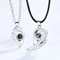 Heart Magnetic Necklace Couple Magnet I Love You Necklace 100 Languages Creative Puzzle Pendant Romantic Lover Gift Necklaces