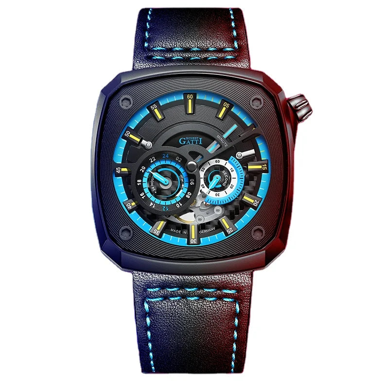 Bonest Gatti OEM Sports Automatic  Luxury Waterproof Metal Classic Cool Stainless Steel Luminous Hollow Out  Watch