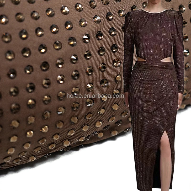 FB004 Fashion Design SS20 Rhinestone Mesh Fabric With Rhinestones Crystal Mesh Rhinestone Fabric