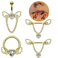 Gaby new arrive  fashion nipple ring belly button ring  septum clicker wholesale heart body piercing jewelry  piercing sets