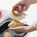 Hot Sale Comfortable Washer Kitchen Cleaner Annular Handle Bamboo Wood Cleaning Brush for Washing Dishes Vegetables Fruits