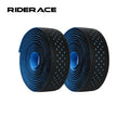 Riderace 1Pair Bicycle Handlebar Tape Perforated Breathable Pu Eva Road Bike Handlebar Straps Fixed Gear Belt With 2Bar Plugs