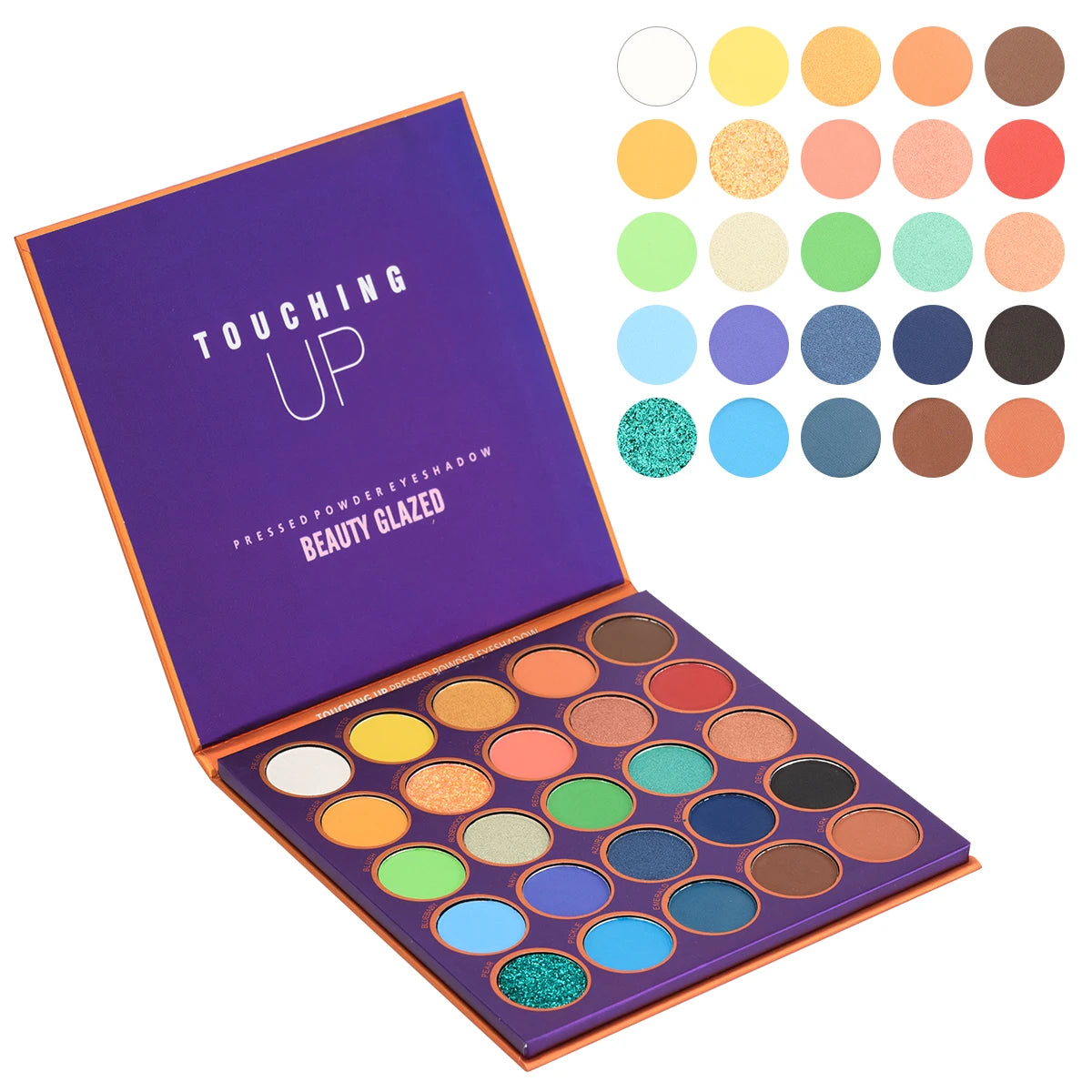 Beauty Glazed 25 Color Eye Shadow Plate Basic Maquillaje Para Mi logo Metallic Gold Vegan Eyeshadow Palette Purple Tones