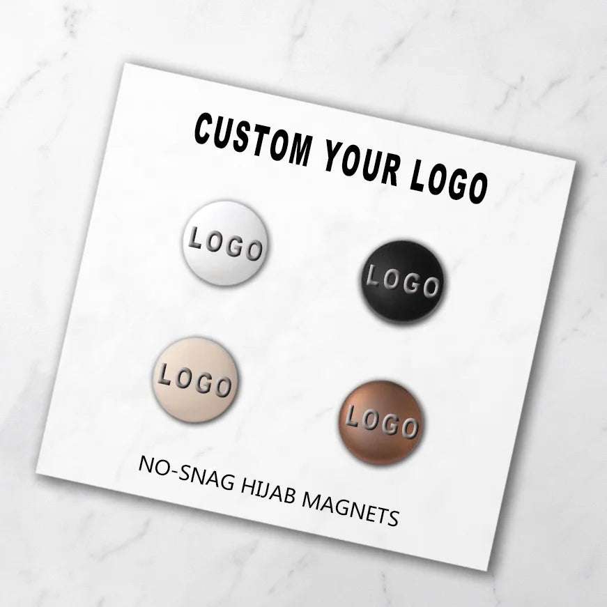 Fashion OEM ODM Customized Logo Matte Plating Super Strong Magnetic No Snag Custom Muslim Scarf Brooches Pins Hijab Magnet