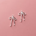 New Style 925 Sterling Silver Silk Ribbon Bow Pendant for Jewelry Making Charm
