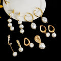 Hot Selling Simple Baroque Gold Plated Fresh Water Pearl Earrings Natural Pearl Earrings for Girls Women Gift