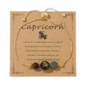 Zodiac Card Faceted Natural Stone Hexagonal Hematite Blue Sandstone Zodiac Bracelet for Men Women Gift