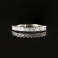 M92E Abiding Exquisite 14k White Gold Au585 Princess Cut 2X2MM Melee Lab Grown Diamond Half Eternity Stacked Ring Band