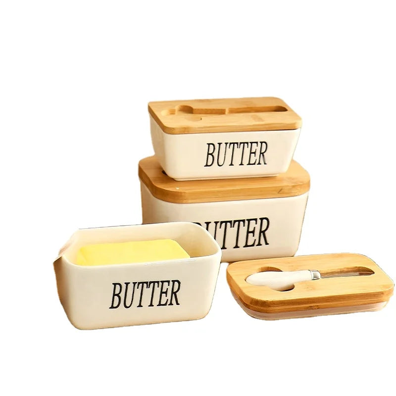 New Design Custom Ceramic Butter Dish with Knife Modern Design Freshness Preservation Xingye Brand for Kitchen Use