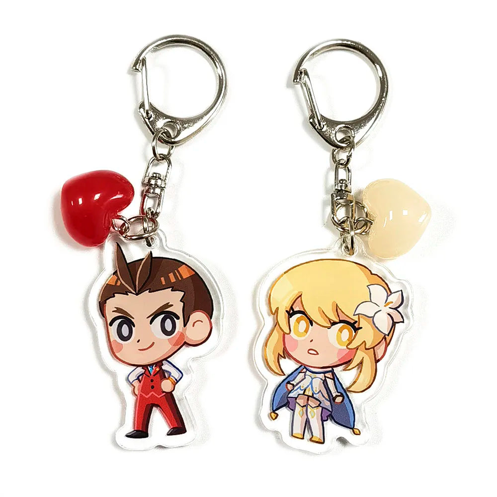 Kuien Wholesale Custom Printed Anime Cartoon Keychains Lovely Acrylic Clear Plastic Keychains Clasps Promotional Accessories